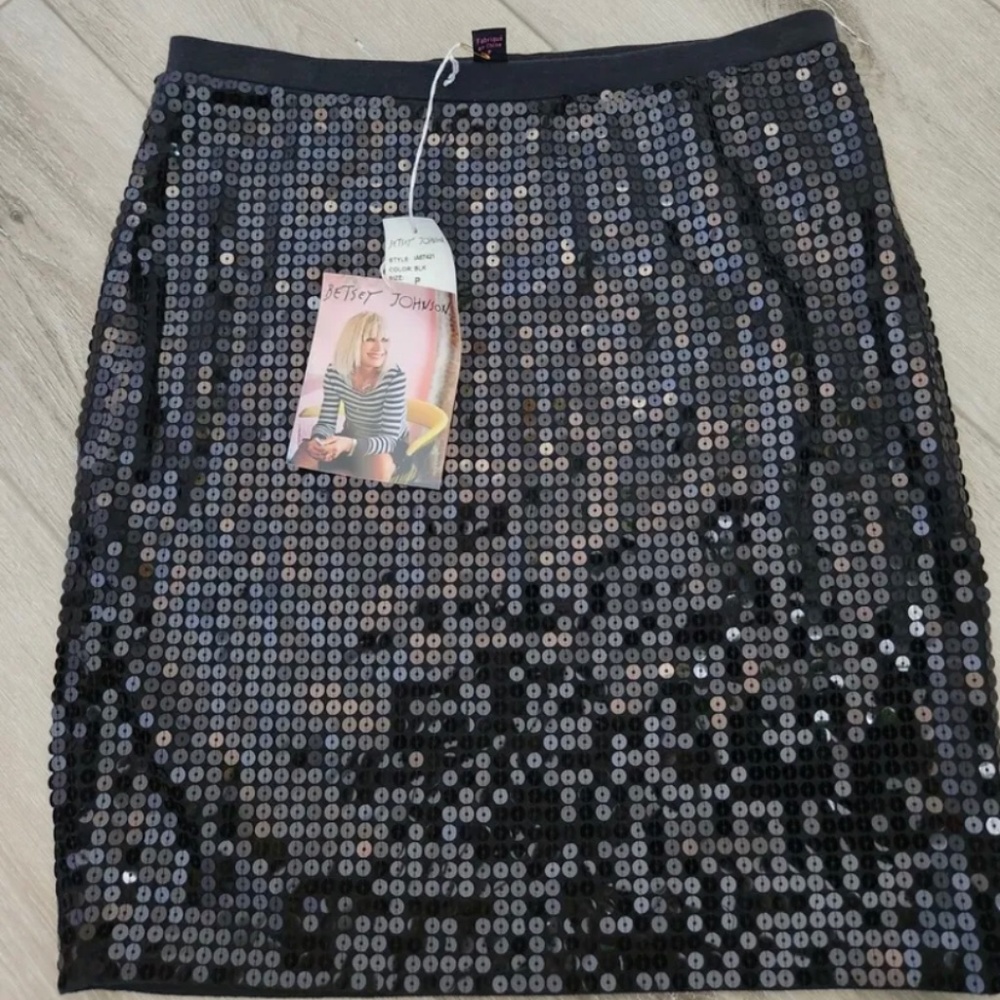 Betsey Johnson Womens Skirt Sequins Size P Holiday New Years Evening Party Size